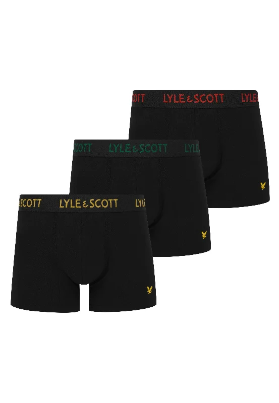 Lyle & Scott - Barclay Pack Of 3 Basic Core Black/Black/Multi Text - Boxershorts