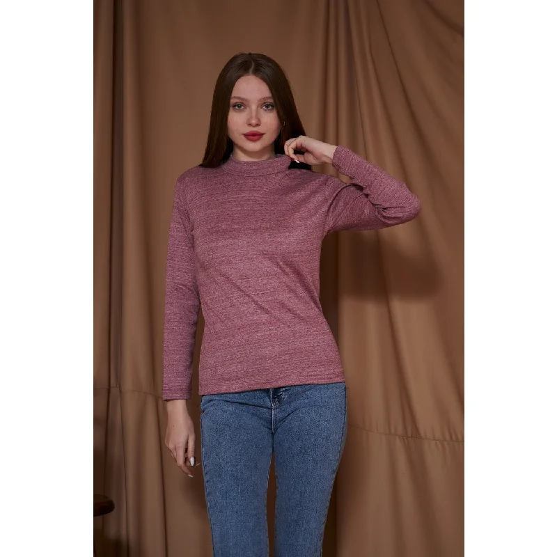 Rose Melange Mock neck Sweatshirt