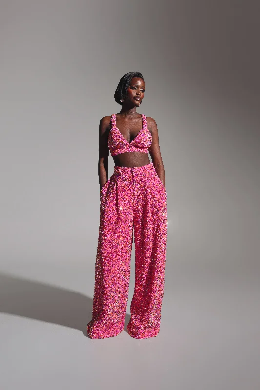 LIZA Sequin Pants in TOURMALINE