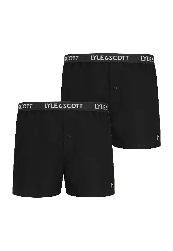 Lyle & Scott - Dylan Pack Of 2 Plain Woven Black - Boxershorts