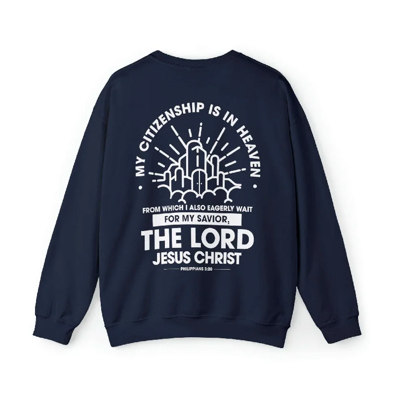 Citizen of Heaven Line Design with Bible Verse Reference Sweatshirt