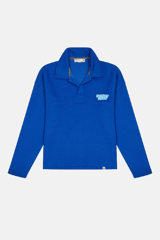 Planet First Polo Yaka Sweatshirt - Saks Mavi