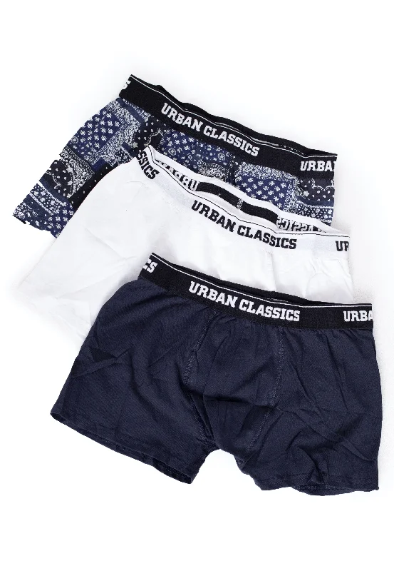 Urban Classics - Organic Pack Of 3 Bandana Navy/Navy/White - Boxershorts