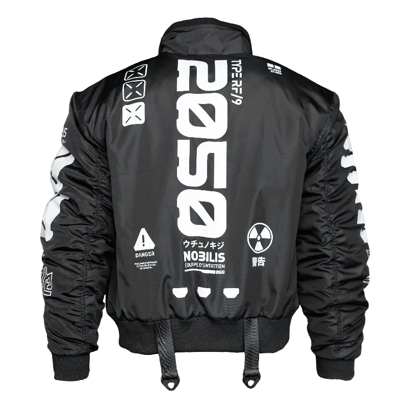 Y-2050 Black Short Bomber Jacket