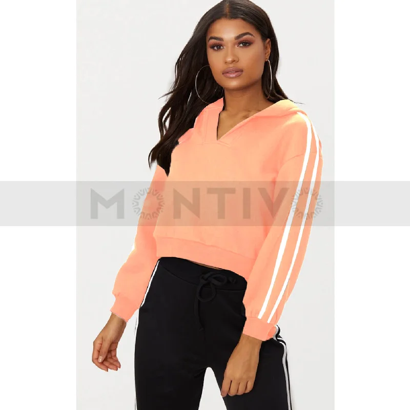 PTL Peach Sport Stripe Sweatshirt