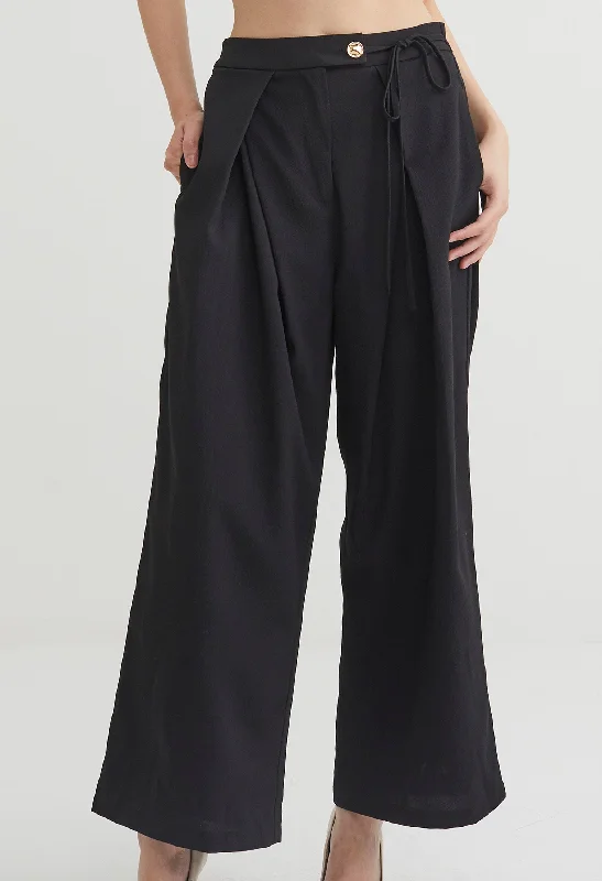 Foldover Pleat Straight Smart Pants