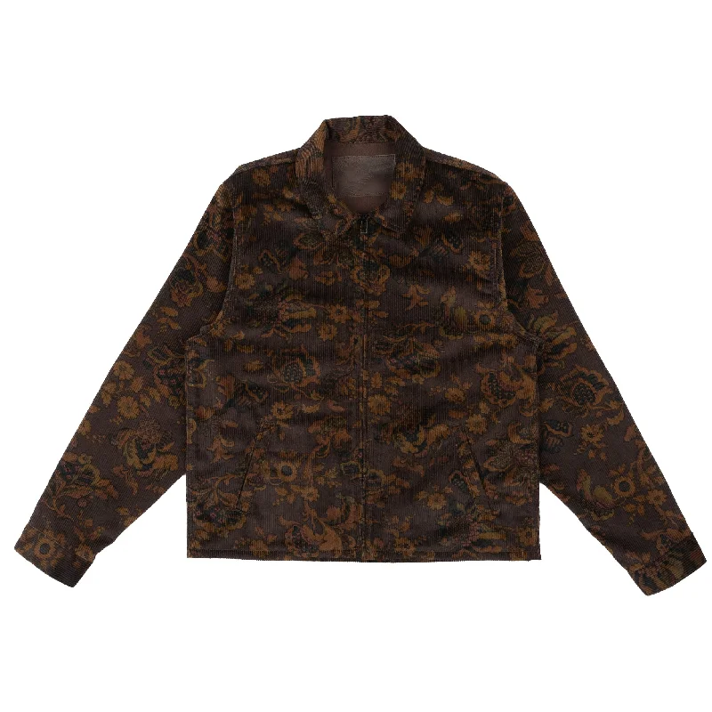 Zip Jacket - Paisley  Corduroy - Brown