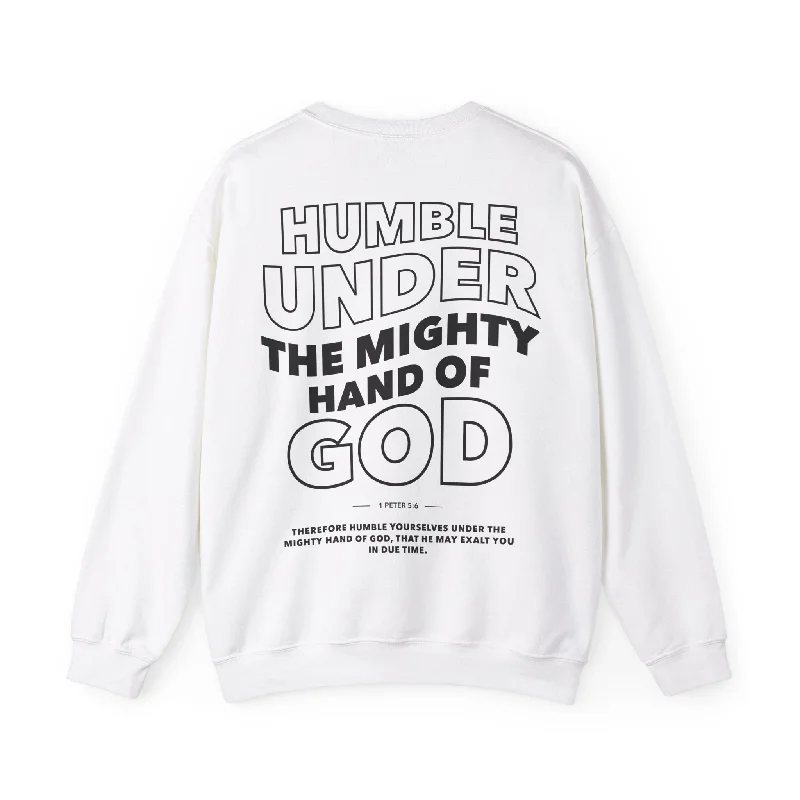 Humble Yourself Under the Mighty Hand of God Wavy Letters Christian Sweatshirt