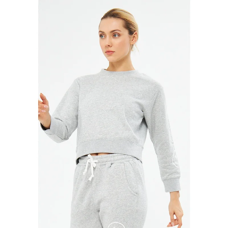 Grey Overszied Cropped Sweatshirt