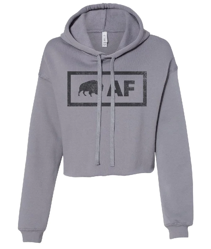 Buffalo AF - Ladies' Cropped Fleece Hoodie