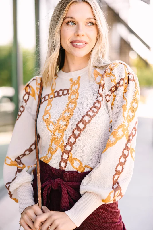 Chained To The Rhythm Ivory White Sweater