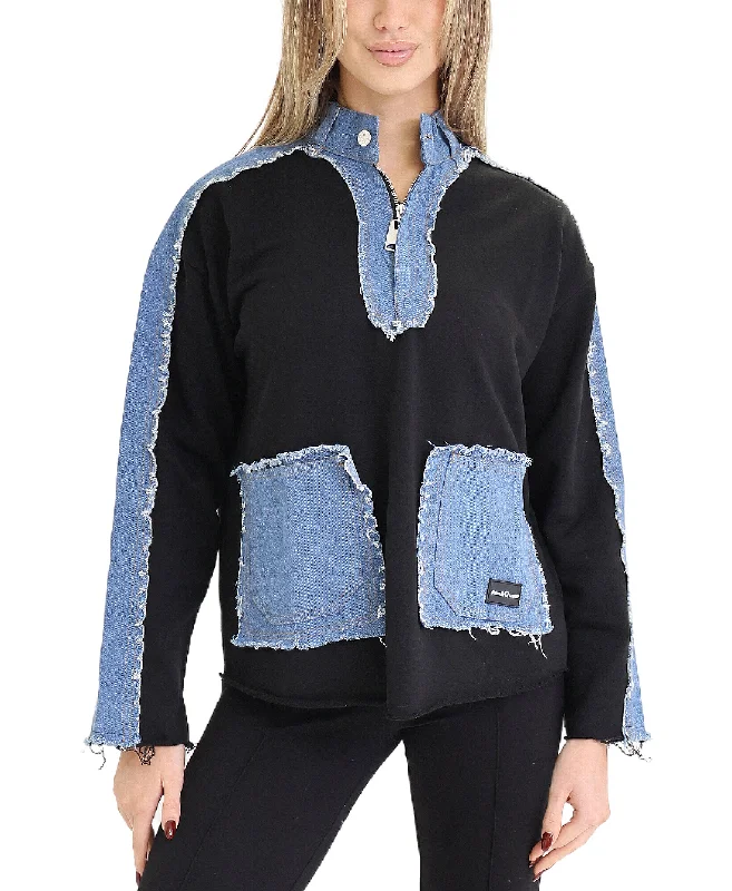 Fleece & Denim Combo Top