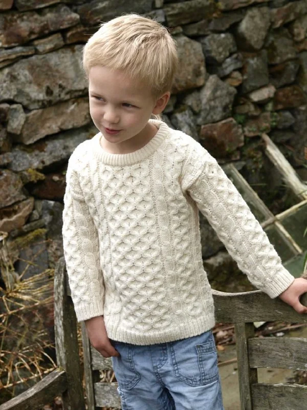 KIDS TRADITIONAL ARAN MERINO WOOL SWEATER