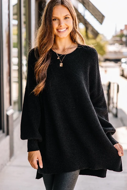 Go On Your Way Black Sweater Tunic