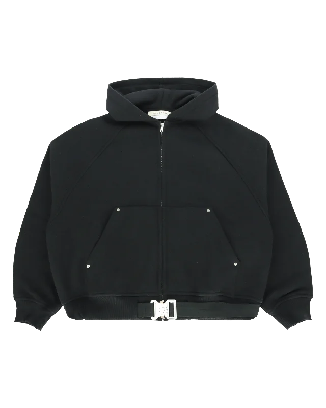 BELTED BUCKLE ZIP HOODIE