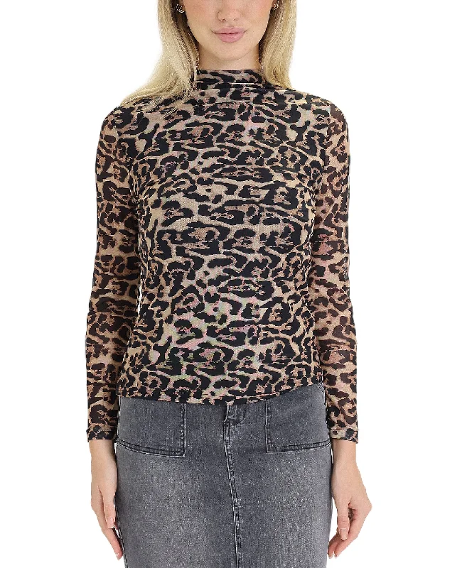 Leopard Print Mesh Top