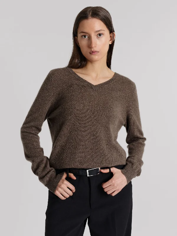 Cashmere sweater "Erle" - Dark Toast