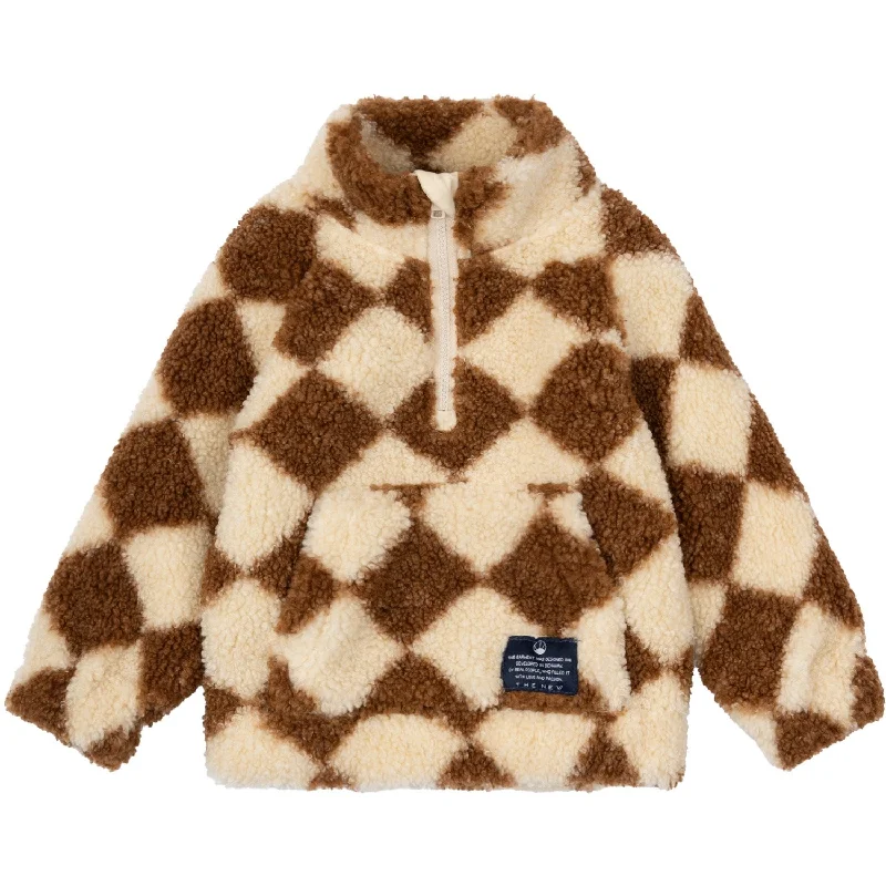 THE NEW Siblings Toffee Check Aop Lonzo Teddy Sweatshirt