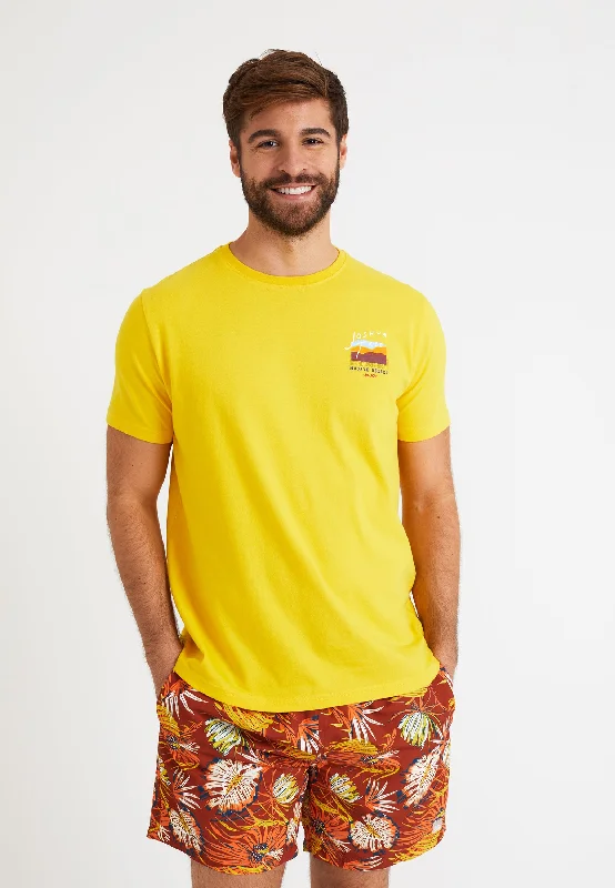 T-Shirt homme jaune motif arrière