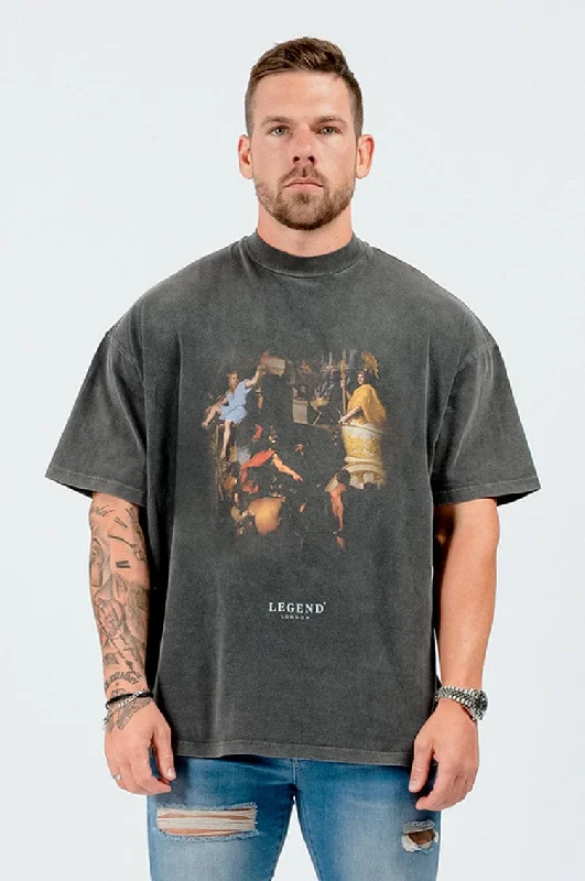 ADMIRED PRINT T-SHIRT - WASHED GREY