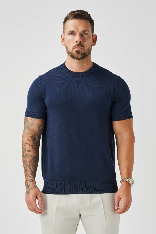 KNIT T-SHIRT - NAVY