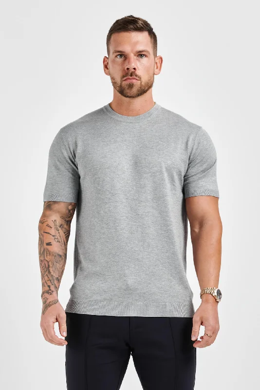 KNIT T-SHIRT - GREY