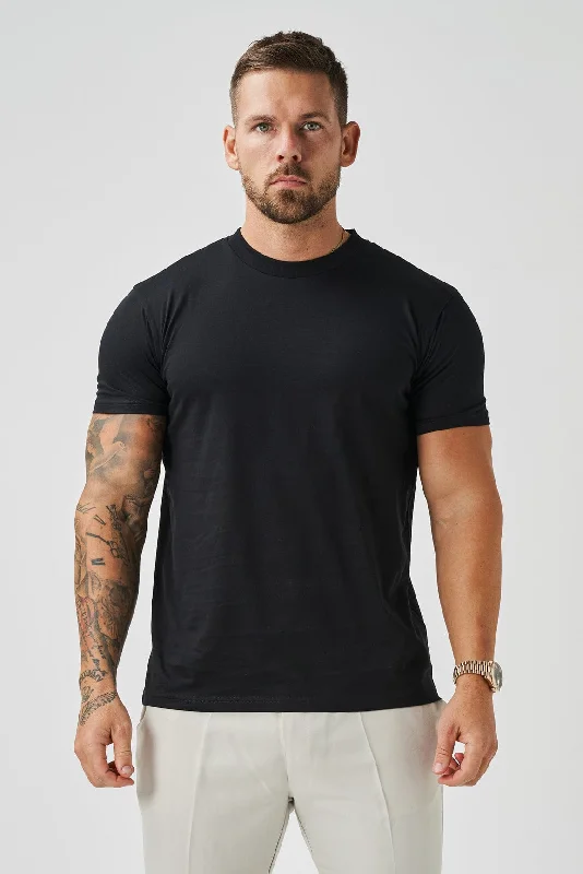 LUXE MERCERISED T-SHIRT - BLACK