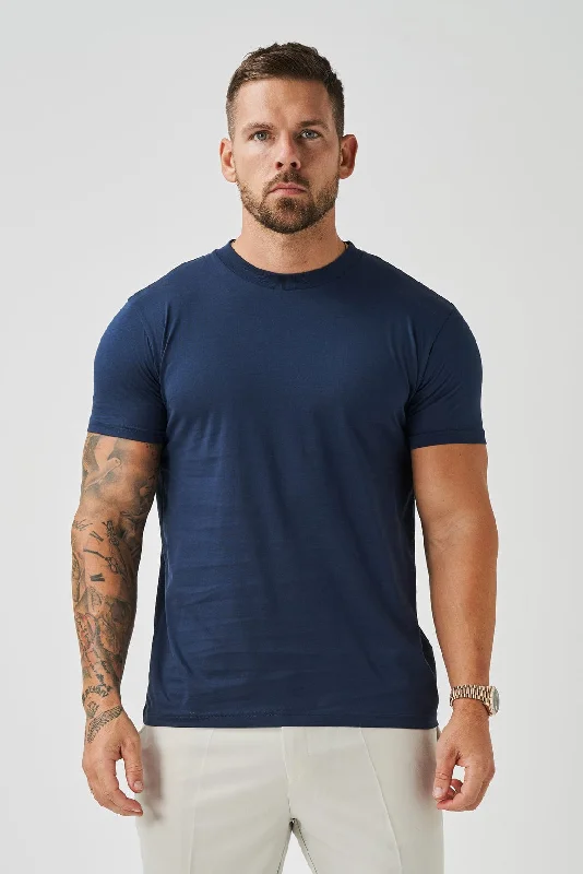 LUXE MERCERISED T-SHIRT - NAVY