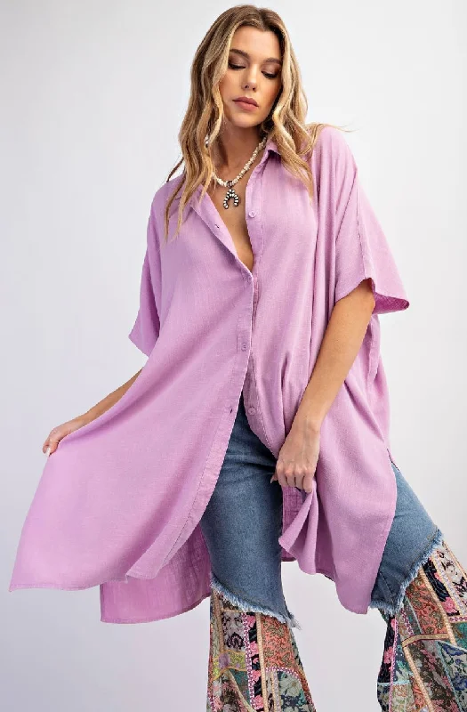 Mineral Washed Oversized Boho Top