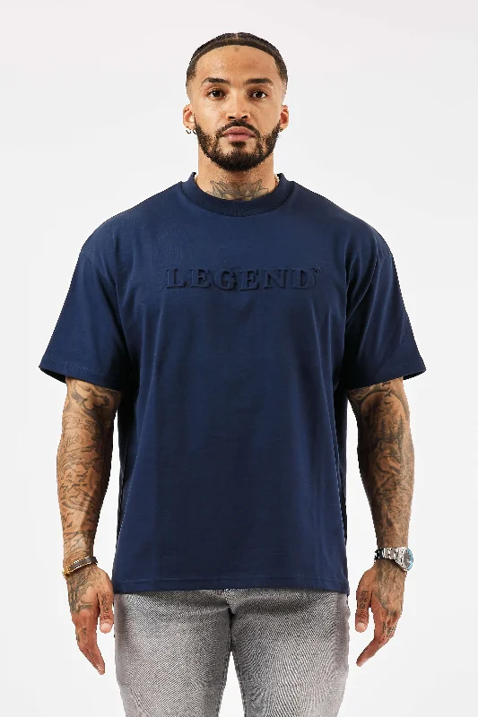 OVERSIZED 3D LOGO T-SHIRT - NAVY