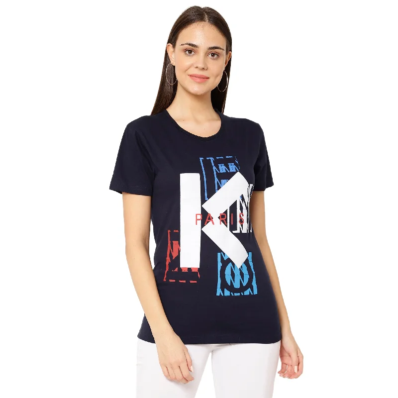 Vimal Jonney Dark Blue Color T-shirt For Women