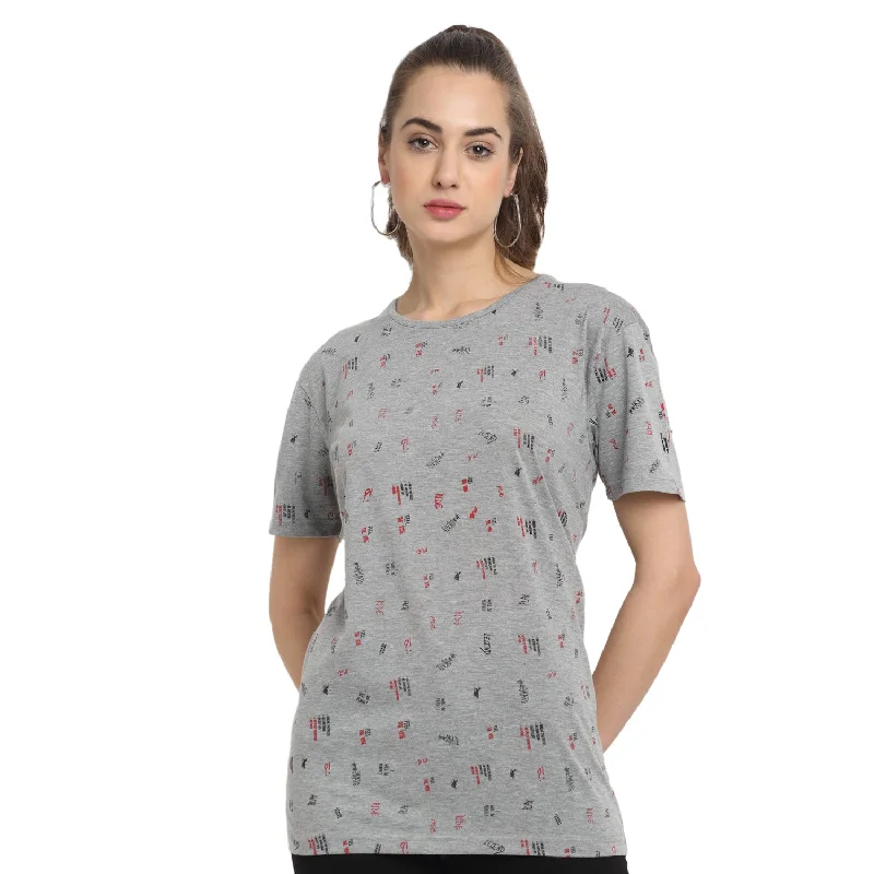 Vimal Jonney Grey Half Sleeve T-shirt For Women's