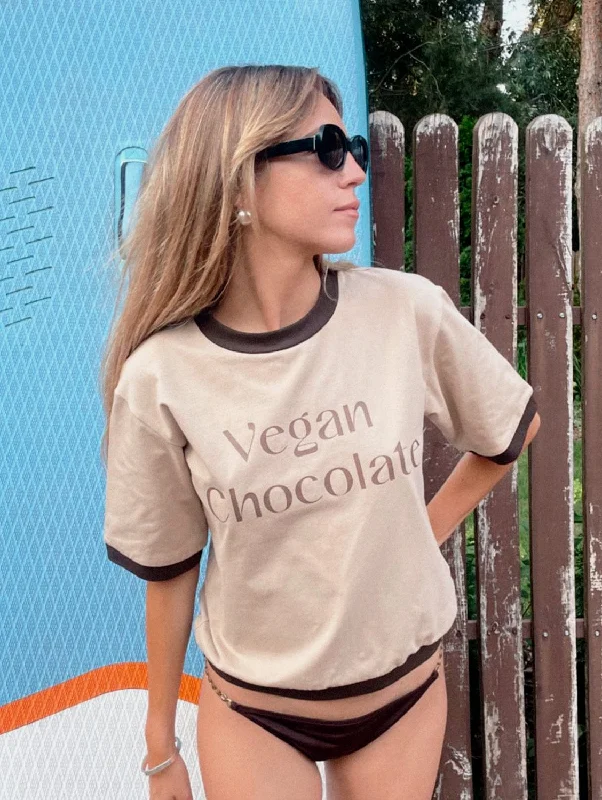 Vegan Chocolate Organic Cotton T-Shirt | Brown