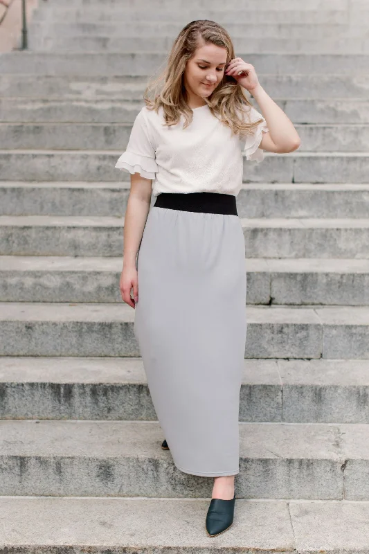 'Claire' Skirt in Harbor Grey FINAL SALE