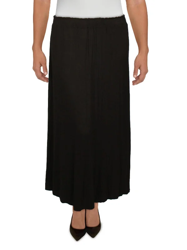 Plus Womens Knit Pull On Maxi Skirt