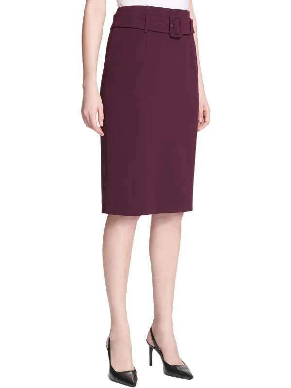 Womens High-Waist Knee-Length Pencil Skirt