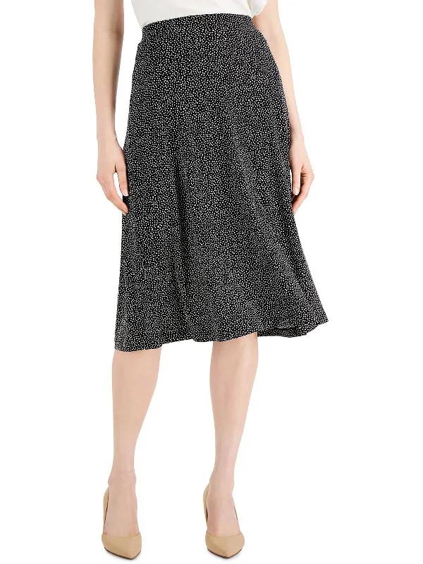 Womens Jersey Polka Dot A-Line Skirt