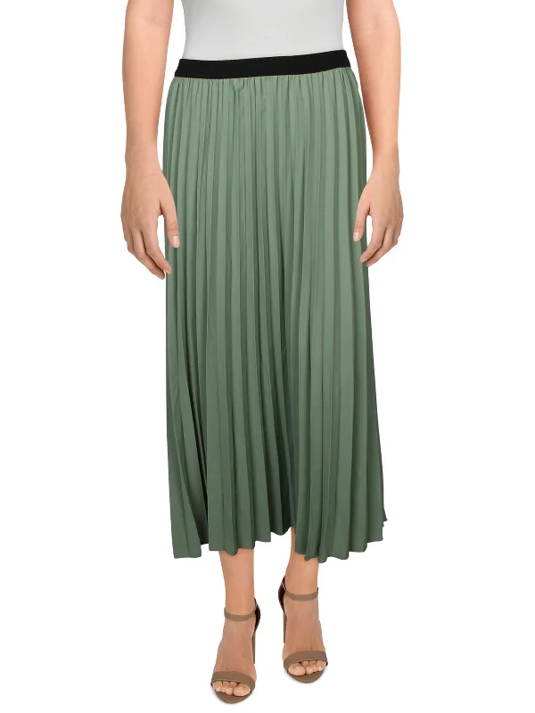 Womens Pleated Long Maxi Skirt