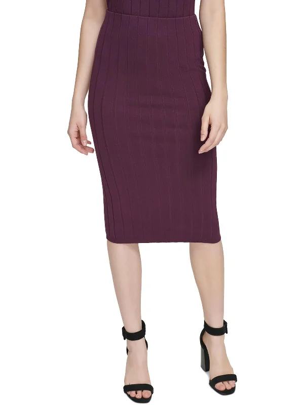 Womens Ribbed Long Pencil Skirt