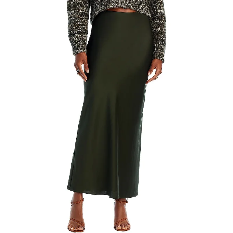 Womens Silk Column Maxi Skirt