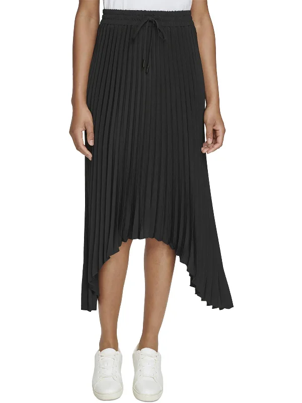 Womens Silk Pleated Skirt