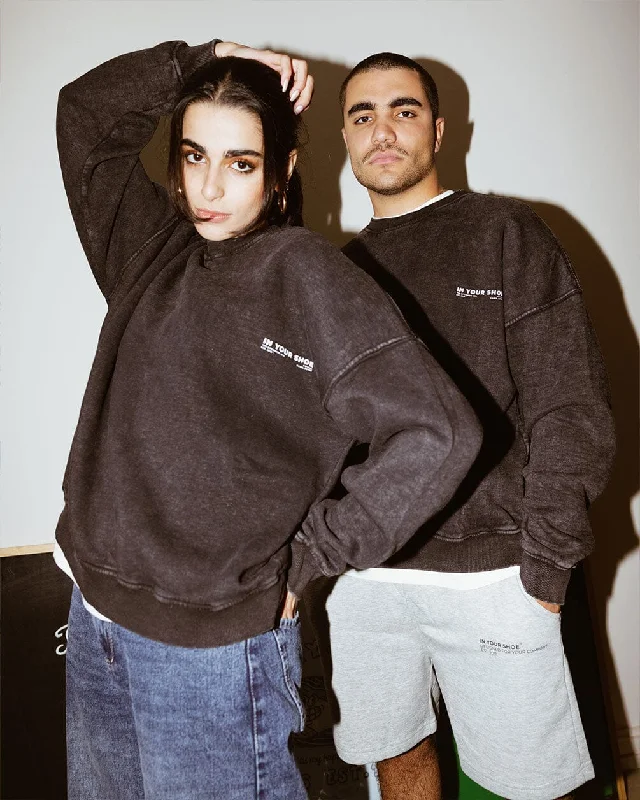 Black Acid Washed Crewneck