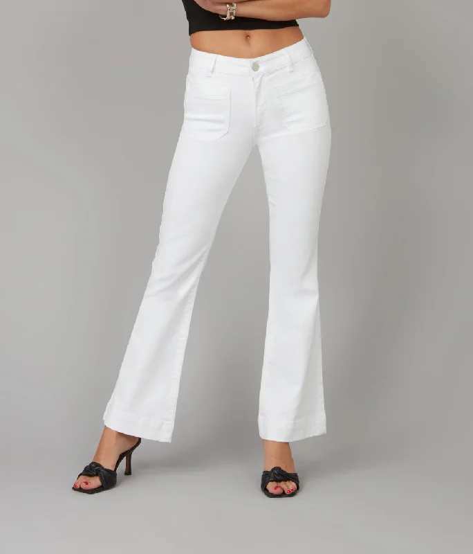 Women's ALICE-WHT High Rise Flare Jeans